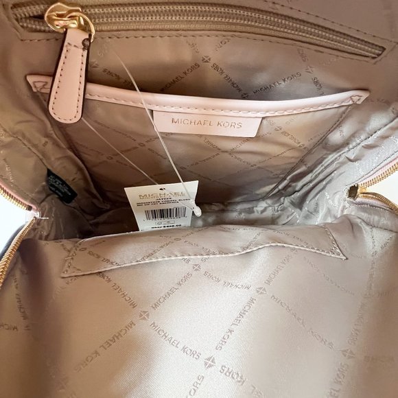 Michael Kors Jaycee Medium Backpack MK Signature Brown Pink - Picture 7 of 10